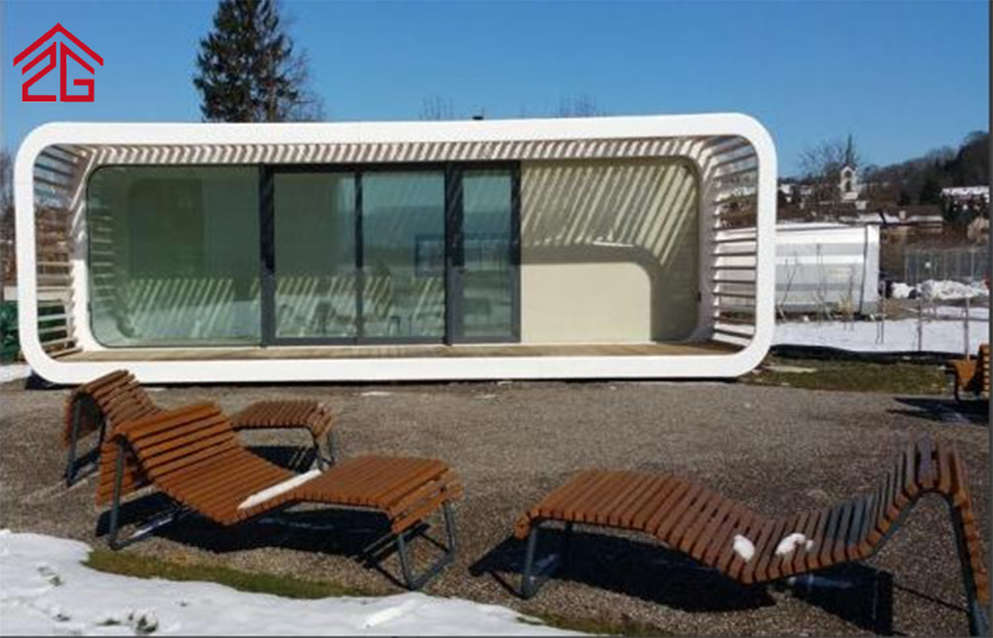 ปรับแต่งบ้านคอนเทนเนอร์ Apple Cabin สองชั้นที่พักอาศัยทันสมัย ปรับแต่งบ้านคอนเทนเนอร์ Apple Cabin สองชั้นที่พักอาศัยทันสมัย