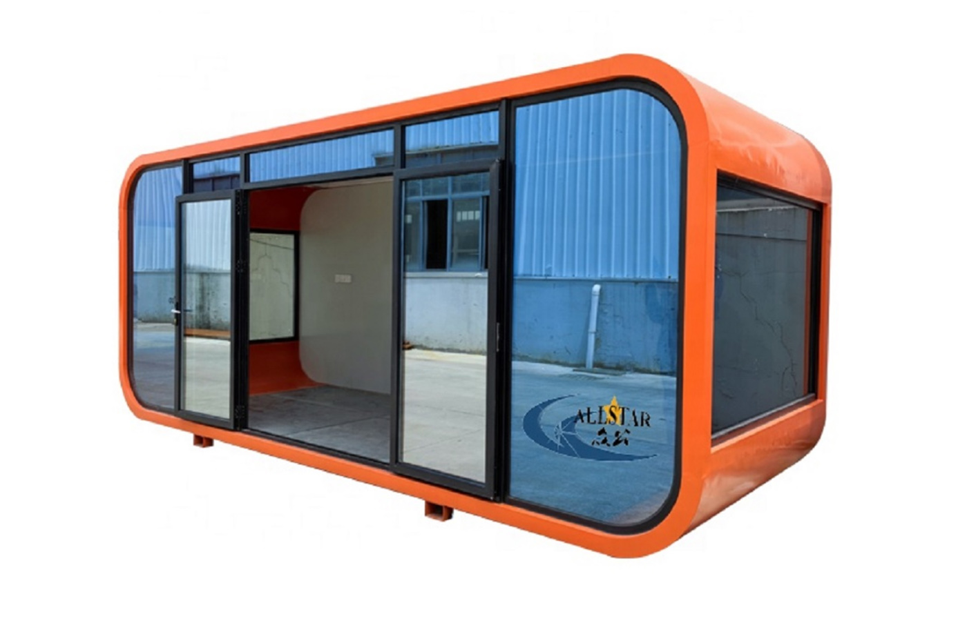 บ้านคอนเทนเนอร์ Apple แบบกำหนดเองทันสมัยขนาด 20 ฟุตบ้านหรูสูงอยู่ตรงหน้าบ้าน